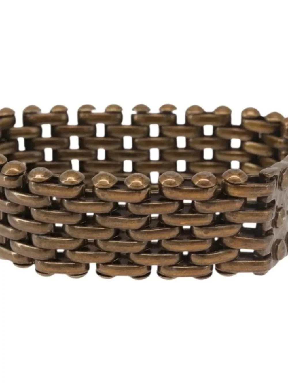 CHANEL Bracelet Metal Gold Tone CC Auth BA13634M
